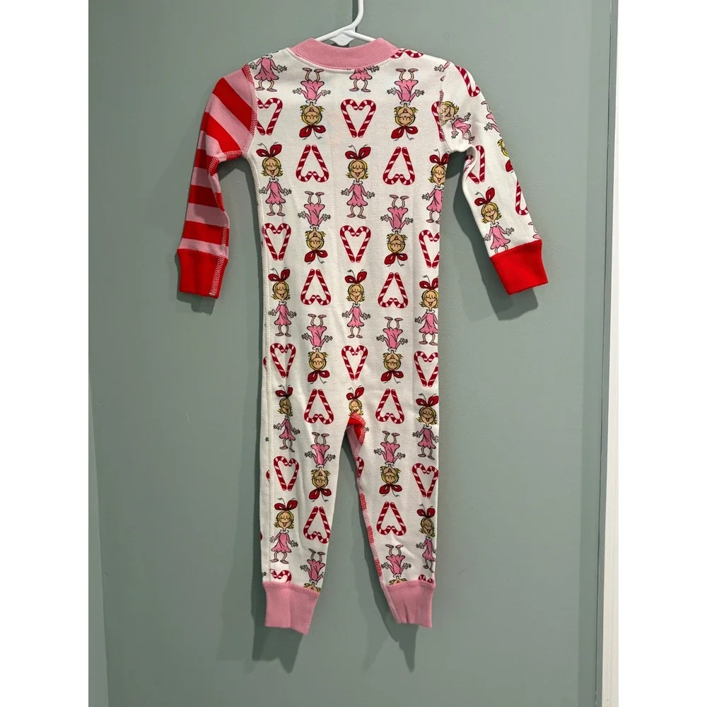 Hanna Andersson Grinch Cindy Lou Who Striped Organic Cotton Pajamas 18-24 Months